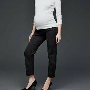 GAP Maternity Black Bi-Stretch TAILORED CROP Full Panel Pants Size 00/24 $60